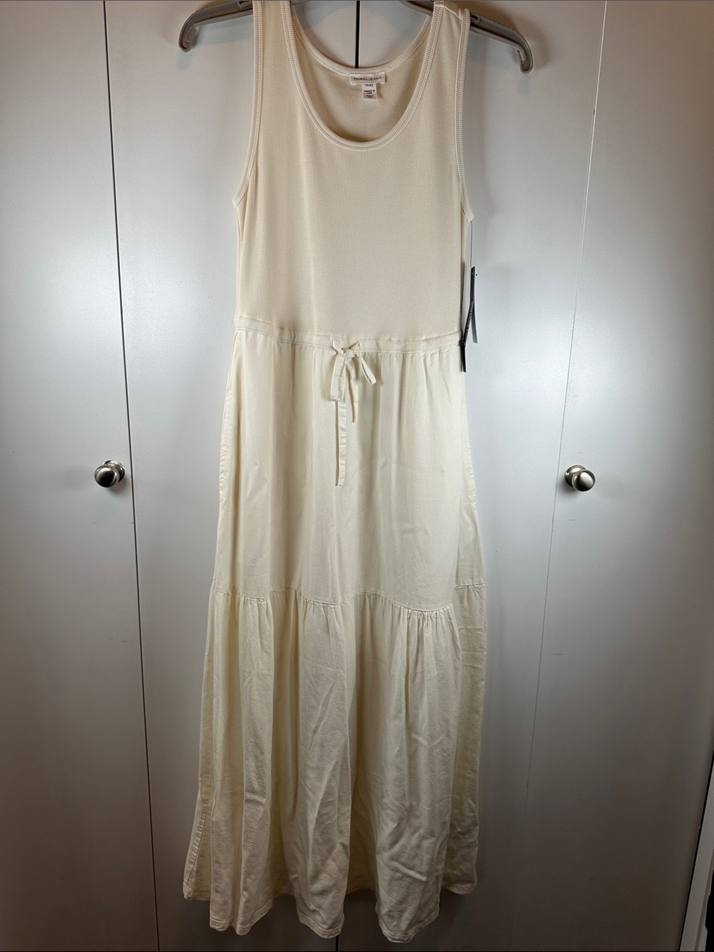 NWT! Tribal Mixed Media Maxi Dress in Cocomilk Size XS